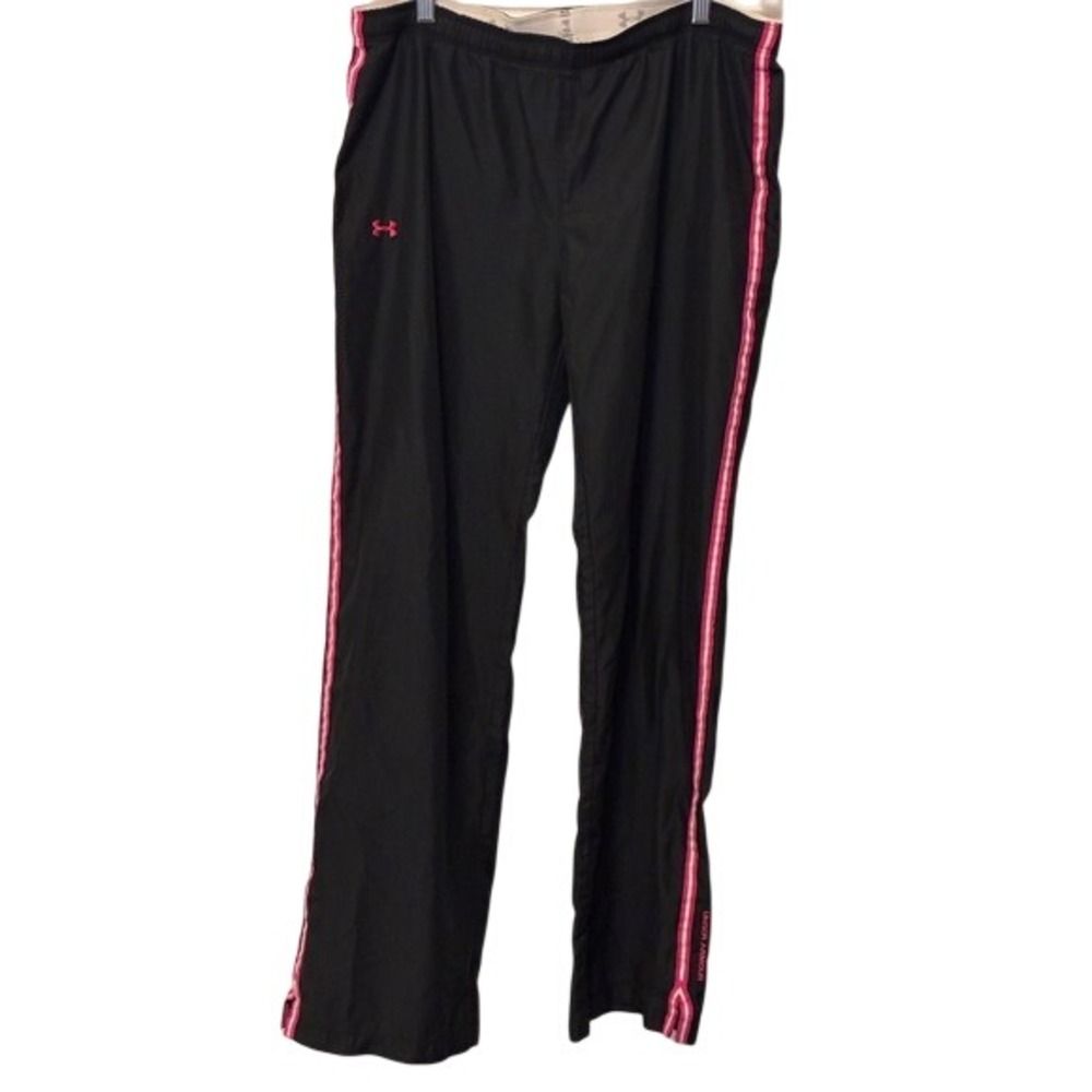 Under Armour Vintage Y2K Track Pants Black Pink Stripe Allseasongear Mid Rise MD